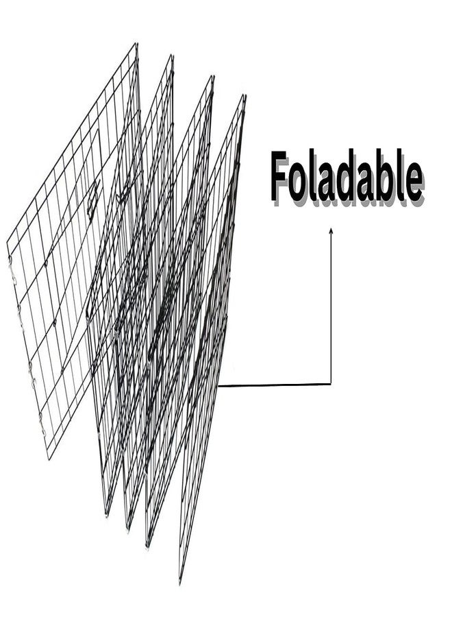 KittuPet قفص لعب معدني قابل للطي من KittuPet للكلاب والقطط والأرانب (قفص لعب 24 بوصة) مع بوابة سوداء - Image 5